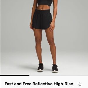 Fast and free reflective high rise 3” lululemon shorts